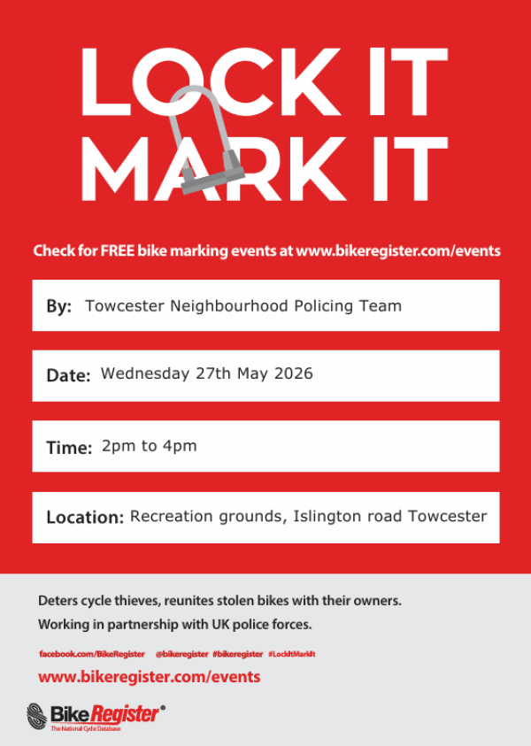 FREE Bike Marking Event - 27 May 2026