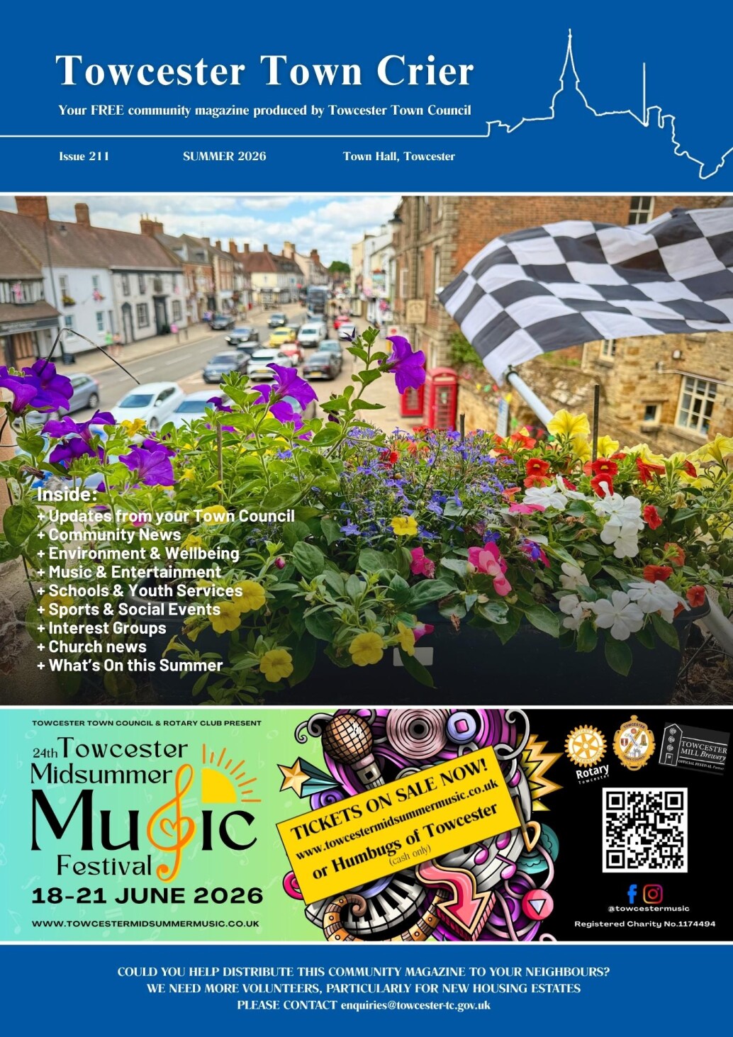 Towcester Town Crier Magazine Issue 211 Summer 2026 Front Cover