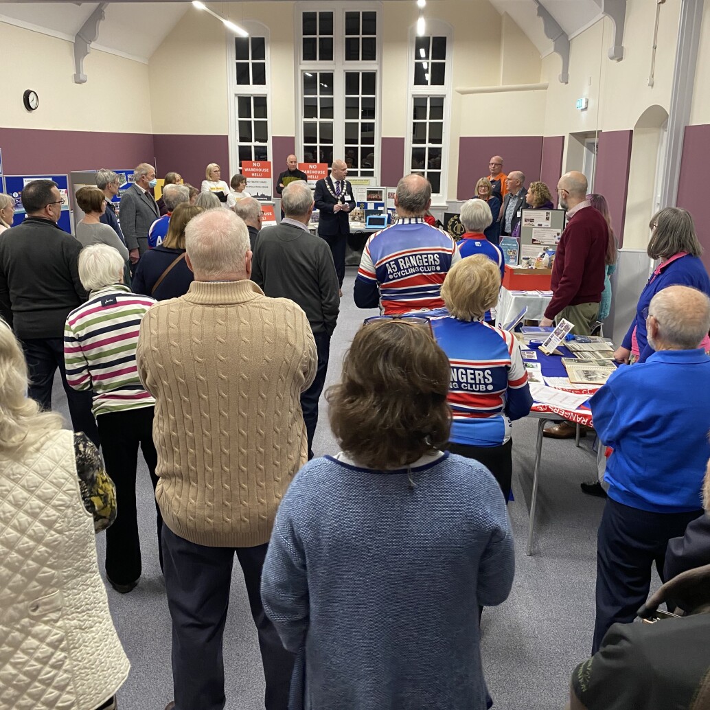 Towcester Town Mayor addressing visitors to the Annual Meeting of the Town in 2022